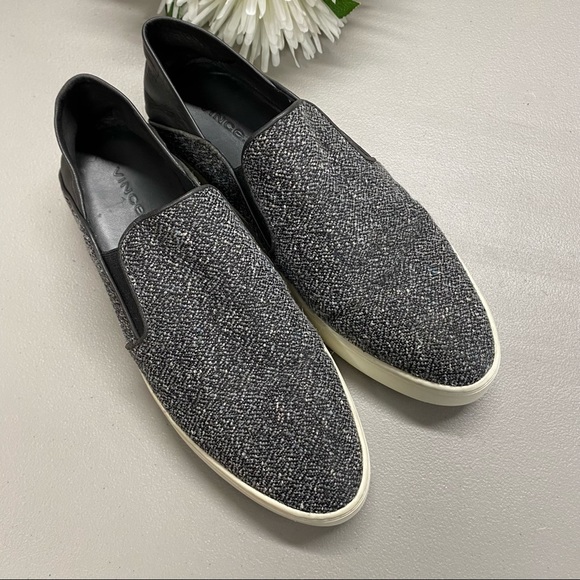 Vince Sneaker Slide Gray Blue White Faux Leather - Picture 2 of 6